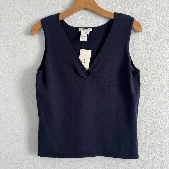 Spanner Sweater Tank Shell  Size Large Blue Women Top - Picture 6 of 12